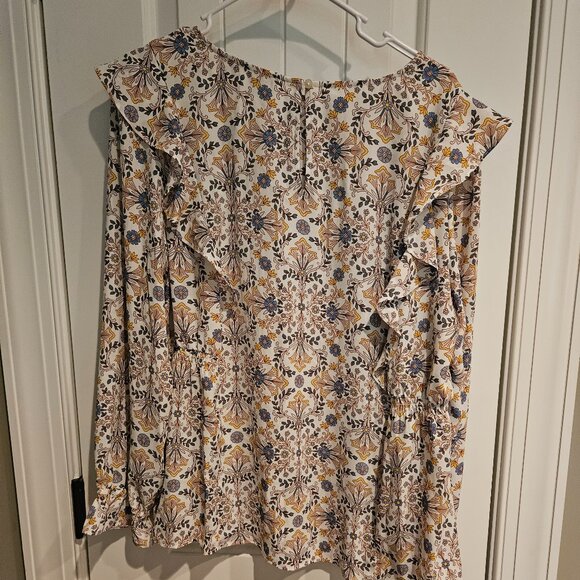 Loft Ruffle Long-Sleeve Blouse - Picture 1 of 2